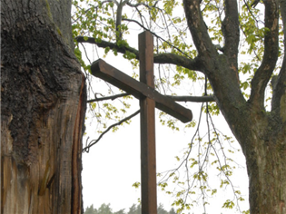 Dřevěný kříž u cesty do Bělčic